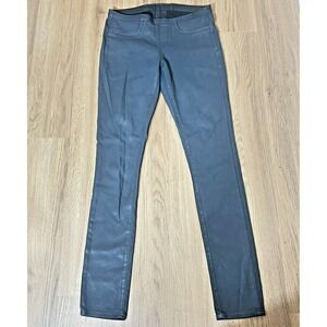 Helmut Lang Gray Coated Skinny Faux Leather Look 28 Pull On Tapered Legging
